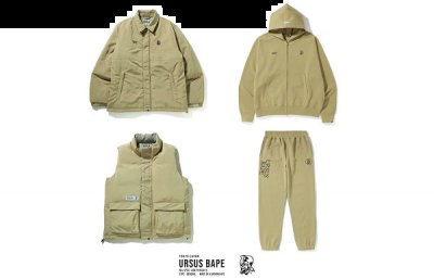 同时 URSUS BA潮牌品牌PE 标识点缀其中（URSUS BAPE 全新春季单品系列上市）