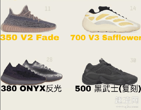 椰子350和380、500、700的区别，四双鞋款哪个好？