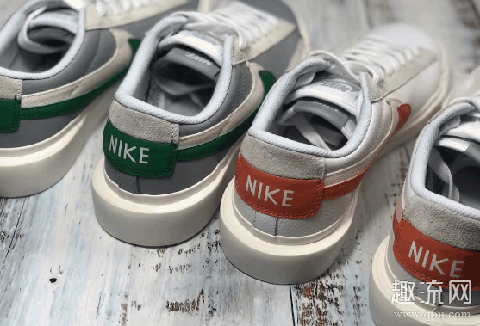 sacai x Nike Blazer Low实物细节图赏析：解构多层设计，21年春季发售！