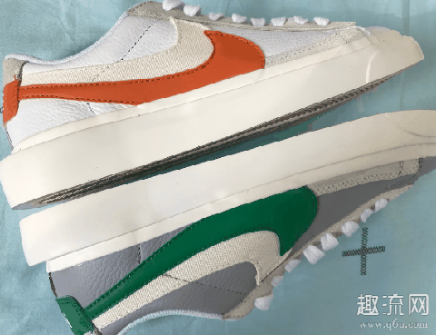 sacai x Nike Blazer Low实物细节图赏析：解构多层设计，21年春季发售！