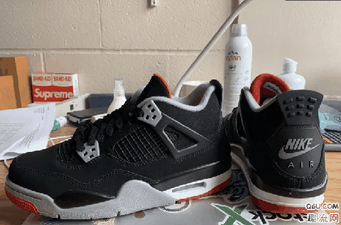 AJ4黑红开箱测评 AJ4bred面料脏了怎么清洗