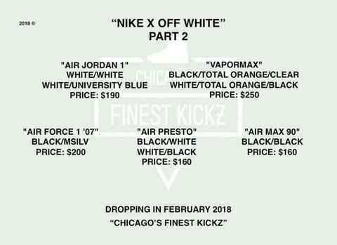 NIKE X OFF WHITE part 2售价多少 Virgil Abloh x NIKE 2018年发售信息