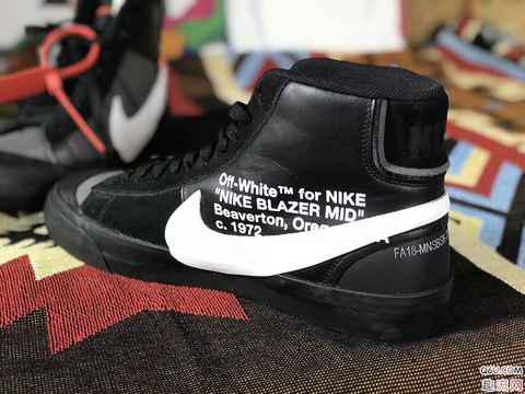 OW联名Nike Blazer Mid黑色实物欣赏潮牌品牌 Off-White x Nike Blazer Mid “Black”偏码吗（OW联名Nike Blazer Mid黑色实物欣赏 Off-White x Nike Blazer Mid “Black”偏码吗）
