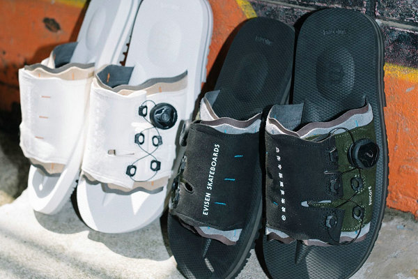 绒面革与人造皮革制作的三层鞋面潮牌信息与原创 Vibram ARCTIC GRIP SKAG 2pcs 鞋底一同出镜（Suicoke x Evisen Skateboards 全新合作鞋款系列开售）