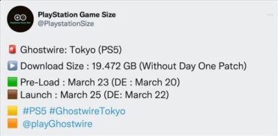 PS5《幽灵线：东京》容量曝光：19.4GB ，3.23预载 街拍潮牌推荐（PS5《幽灵线：东京》容量曝光：19.4GB ，3.23预载）