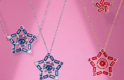 而蓝色版本则似熠熠潮牌信息星辰配以神秘而深邃的蓝（Swarovski 双十一限定“心”运星系列上市，独造星光）