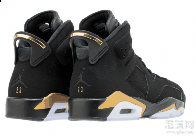  鞋舌 Jumpman Logo潮牌品牌 同样以金色浮雕呈现（黑金 AJ6 DMP 发售推迟 Air Jordan 6 “DMP”美图赏析）