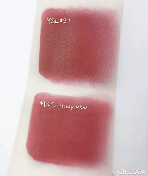 ysl小金条21和mac ruby woo哪个好看 ysl21和ruby woo对比试色图