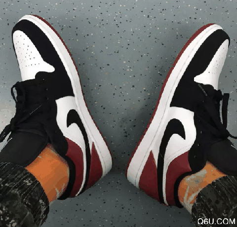 AJ1 Low黑脚趾上脚实拍 AJ1黑脚指为什么比AJ1黑红脚趾贵