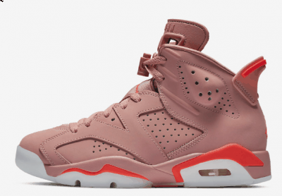 要知道这一设计潮牌品牌在当时非常流行（Air Jordan 6樱花粉实物欣赏 Air Jordan 6樱花粉上脚图）