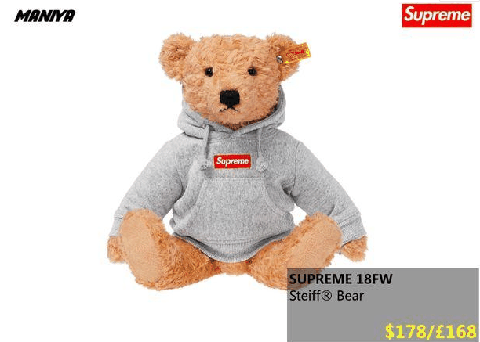 Supreme 18周单品各地区发售时间 泰迪熊与Supreme联名确定