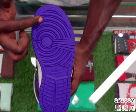 AJ1黑紫脚趾开箱测评 AJ1黑紫脚趾成人款和gs款有什么区别