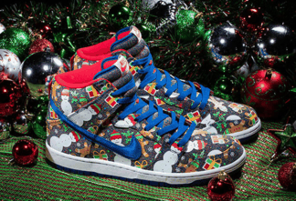 带来 Dunk SB Hi 联名新作！ 早在潮牌资讯 2013 年双方便推出过同样主题的合作鞋款（Concepts联名耐克Dunk SB圣诞系列好看吗 Concepts x Nike SB Dunk “Ugly Christmas Sweater”细节鉴赏）