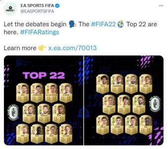 《FIFA 22》球员排名公布 梅西仍然位居第一 潮牌游戏互动（《FIFA 22》球员排名公布 梅西仍然位居第一）