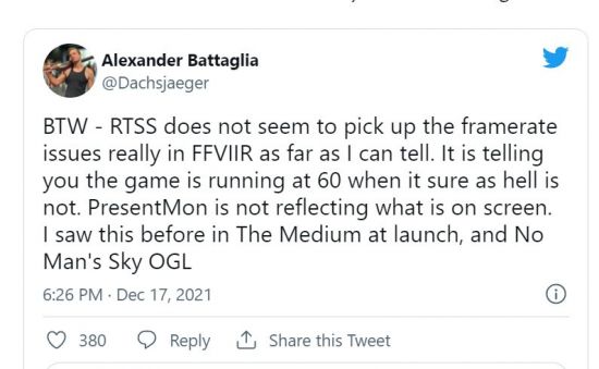 RTSS告诉你这款游戏是以60帧运行 2022冬季潮牌新款推荐（外媒反应《最终幻想7：重制版》PC版优化一团糟）