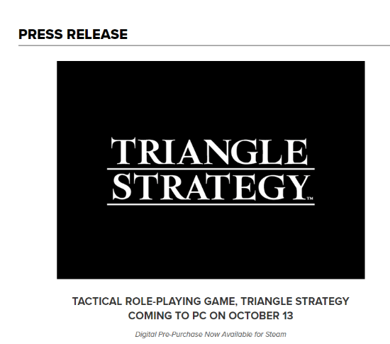  公告原文： 《三角战略》曾于今年3月登陆Switch平台 潮牌冬季如何御寒提醒（终于等到你！三角战略PC版10月13登陆Steam）