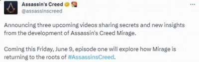 育碧还确认了后面两个视频的标题 2023年最新流行（《刺客信条：幻景》将有三个幕后视频 首个视频明天上线）